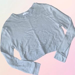 Double Zero, Light Gray, Cropped Sweatshirt